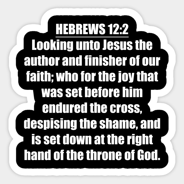 Hebrews 12:2 KJV Sticker by Holy Bible Verses